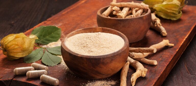 ashwagandha roots powder and capsules