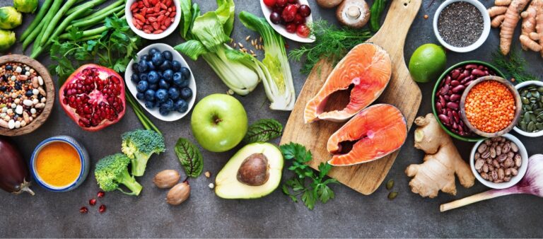 collection of healthy food