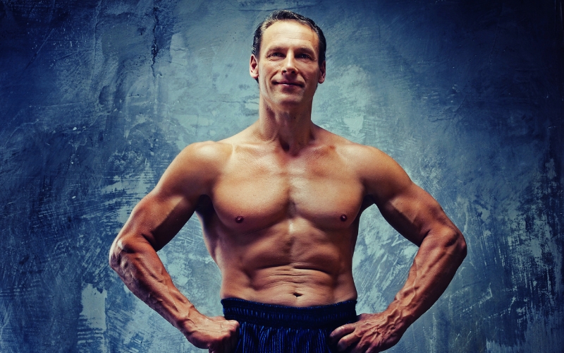 middle aged man with muscle